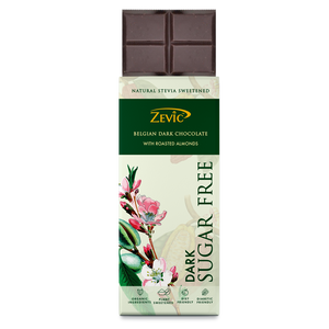 Zevic Sugar-Less Belgian Dark Chocolate With Roasted Almonds 40 Gm
