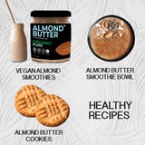 Organic Almond Butter (Unsweetened) (Sugar-Free, USDA Organic, Gluten-Free, Low Carb, Ultra Low GI, Vegan, Diabetes & Keto Friendly) - 180g
