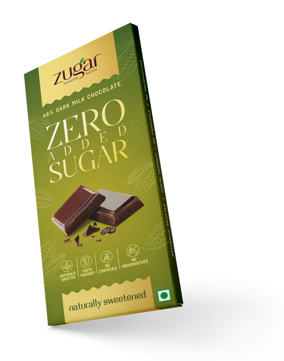 Zugar Hazelnut 49% Dark Milk Chocolate - 50g Sweetened with Monk Fruit