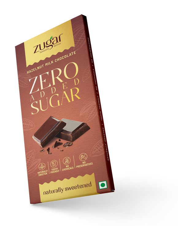 Zugar - Hazelnut Milk Chocolate 50g Sweetened with Dates