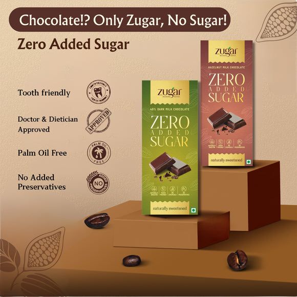 Zugar Hazelnut Chocolate Combo of 2 variants of 50g each