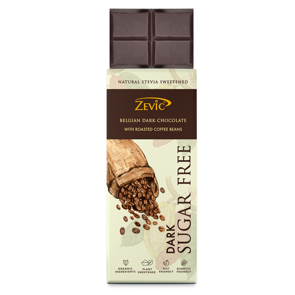 Zevic Sugar-less Chocolate with Roasted Coffee Beans 40 gm