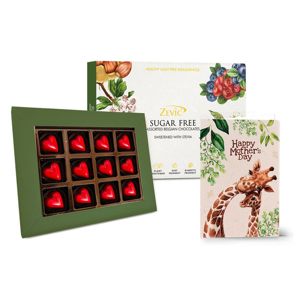 Zevic Sugar Free Keto Chocolate Strawberry Hearts Gift Pack