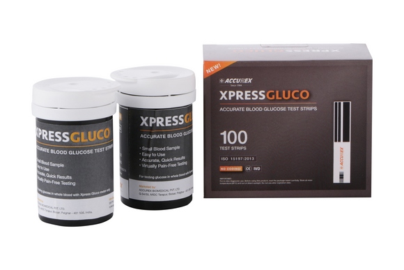 XpressGluco Diabetes Test Strips 100 pack