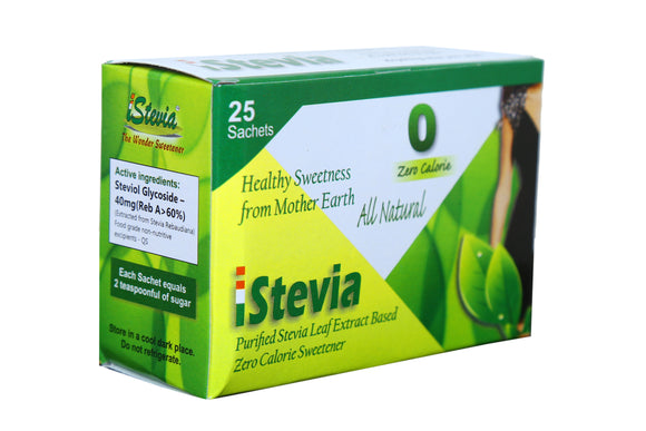 iStevia Zero Calorie Natural Sweetener - 100 Stevia Sachets (200 Servings) - Sugarfree