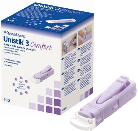 Unistik 3 Comfort Safety Lancets for Diabetics